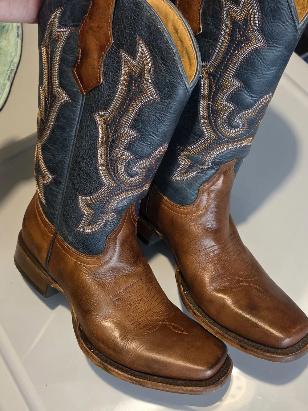 Corral Brown and Black Youth Western Boots with Embroidered Shaft